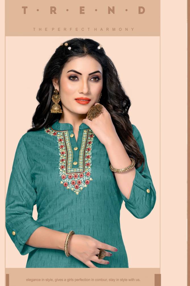 Crayons H Dot By Hirwa Straight With Embroidery Kurtis Wholesale Clothing Suppliers In India